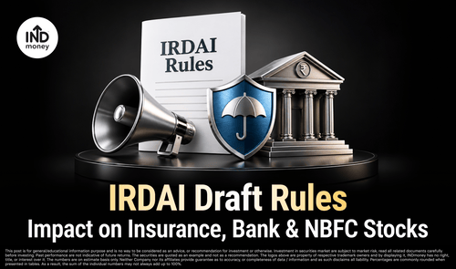 image with title "IRDAI Draft Rules Impact on Insurance, Bank & NBFC Stocks" image with title "IRDAI Draft Rules Impact on Insurance, Bank & NBFC Stocks"