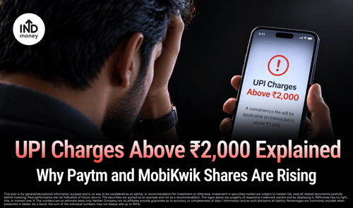 Image with title "UPI Charges Above ₹2,000 Explained: Why Paytm and MobiKwik Shares Are Rising" Image with title "UPI Charges Above ₹2,000 Explained: Why Paytm and MobiKwik Shares Are Rising"