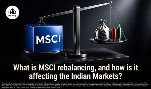 Image with title "What Is MSCI Rebalancing And How Is It Affecting Indian Markets"