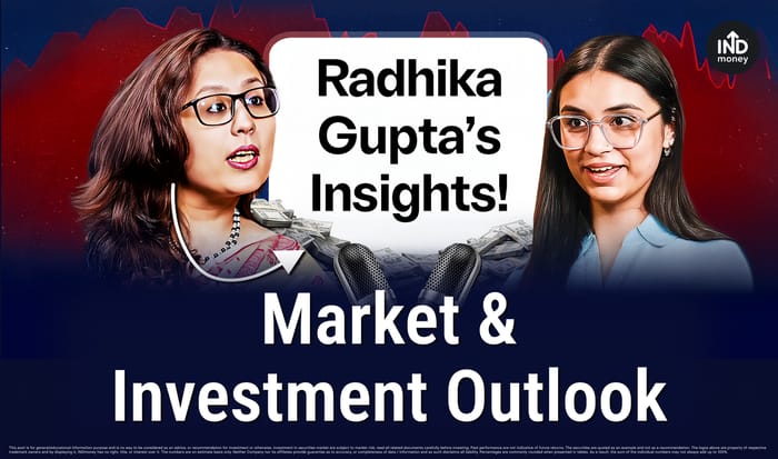 image with text "Market & Investment Outlook: Radhika Gupta’s Insights"
