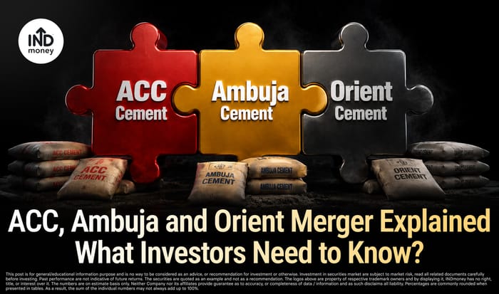 image with title "ACC, Ambuja and Orient Merger Explained: What Investors Need to Know?"