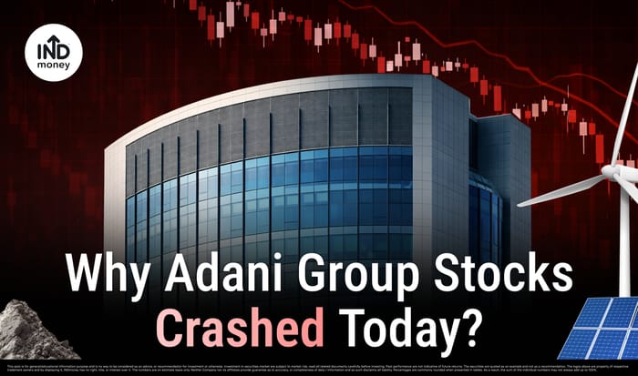 image with title " Why Adani Group Stocks Crashed Today ?"