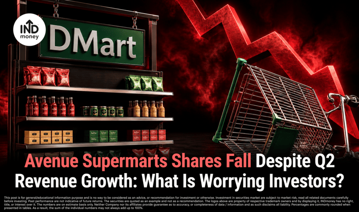 image with "Avenue Supermarts Shares Fall Despite Q2 Revenue Growth: What Is Worrying Investors?" image with "Avenue Supermarts Shares Fall Despite Q2 Revenue Growth: What Is Worrying Investors?"