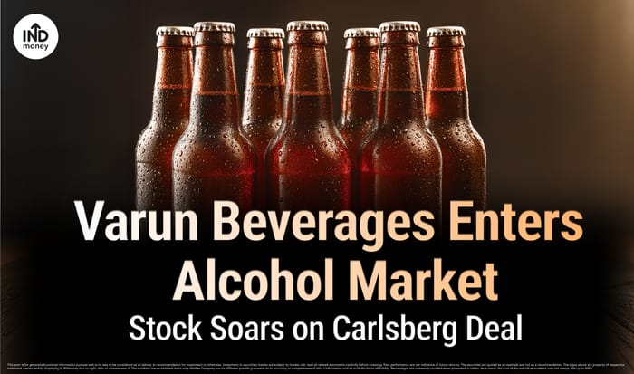 Image with title "Varun Beverages Enters Alcohol Market Stock Soars on Carlsberg Deal" Image with title "Varun Beverages Enters Alcohol Market Stock Soars on Carlsberg Deal"