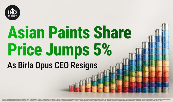 Image with title "Asian Paints Share Price Jumps 5% as Birla Opus CEO Resigns" Image with title "Asian Paints Share Price Jumps 5% as Birla Opus CEO Resigns"