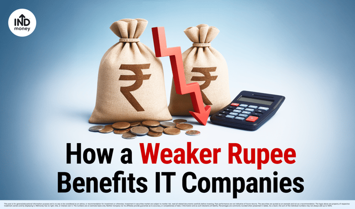 image with title "How a Weaker Rupee Benefits IT Companies"