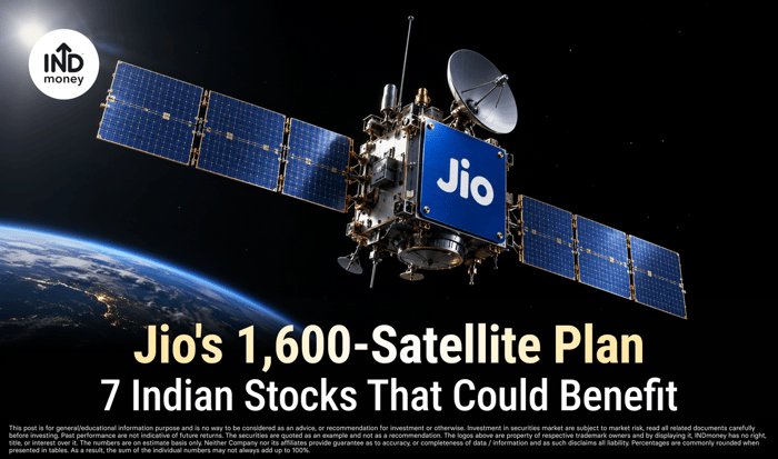image with title "Jio's 1,600-Satellite Plan: 7 Indian Stocks That Could Benefit"