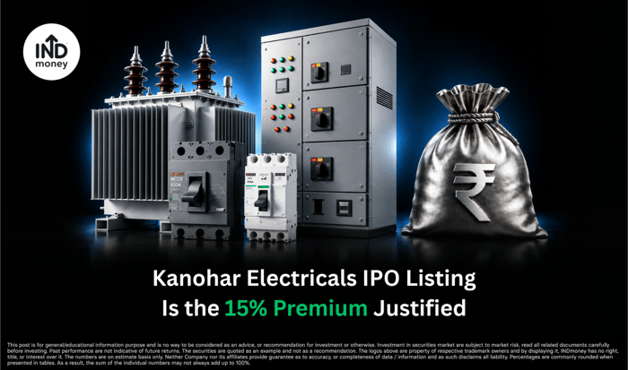 Kanohar Electricals IPO lists at 15% premium. Kanohar Electricals IPO lists at 15% premium.