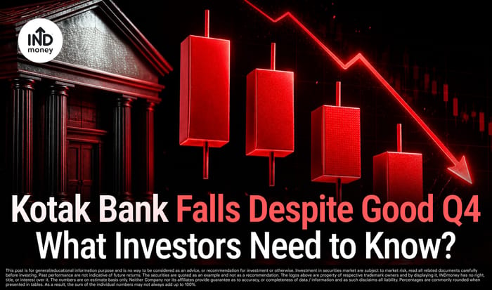 image with title "Kotak Bank Falls Despite Good Q4 What Investors Need to Know ?"