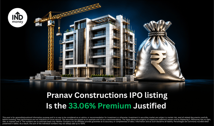 Pranav Constructions IPO lists at 33.06% Pranav Constructions IPO lists at 33.06%