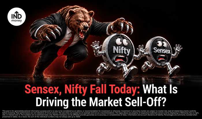 image with "Sensex, Nifty Fall Today: What Is Driving the Market Sell-Off?" image with "Sensex, Nifty Fall Today: What Is Driving the Market Sell-Off?"