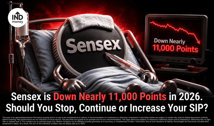 Sensex Is Down Nearly 11,000 Points in 2026. Should You Stop, Continue or Increase Your SIP? Sensex Is Down Nearly 11,000 Points in 2026. Should You Stop, Continue or Increase Your SIP?