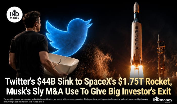 Twitter's $44B Sink to SpaceX's $1.75T Rocket, Musk's Sly M&A Use To Give Big Investor's Exit Twitter's $44B Sink to SpaceX's $1.75T Rocket, Musk's Sly M&A Use To Give Big Investor's Exit
