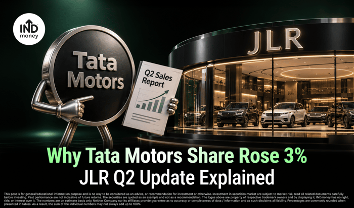 image with title "Why Tata Motors Share Rose 3%: JLR Q2 Update Explained"