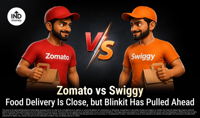 image with title "Zomato vs Swiggy Q1 FY27 Food Delivery Is Close, but Blinkit Has Pulled Ahead" image with title "Zomato vs Swiggy Q1 FY27 Food Delivery Is Close, but Blinkit Has Pulled Ahead"