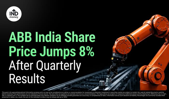 image with title "ABB India Share Price Jumps 8% After Quarterly Results"