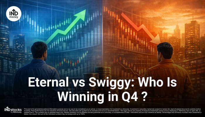 image with title "Eternal vs Swiggy: Who Is Winning in Q4 ?"