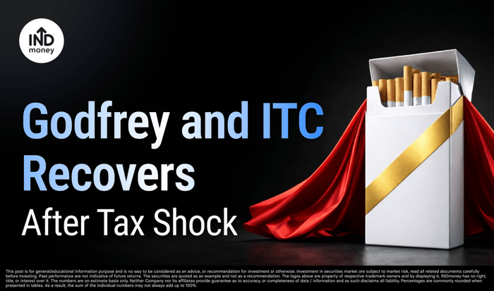 Image with title "Godfrey and ITC Recovers After Tax Shock"