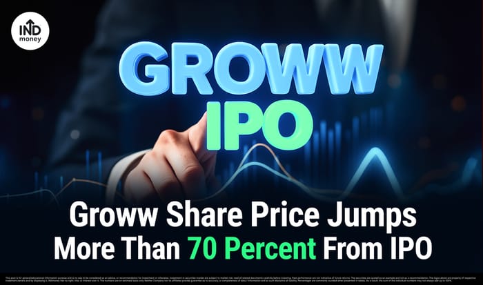 image with title "Groww Share Price Jumps More Than 70 Percent From IPO" image with title "Groww Share Price Jumps More Than 70 Percent From IPO"