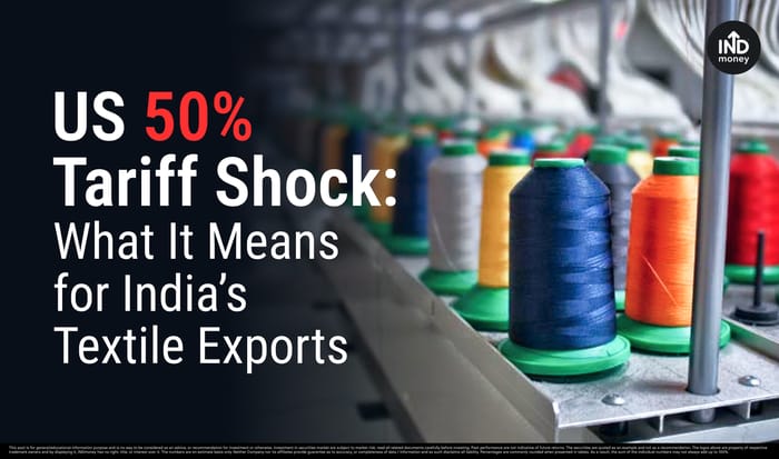 Image with Title: US 50% Tariff Shock: What It Means for India’s Textile Exports Image with Title: US 50% Tariff Shock: What It Means for India’s Textile Exports