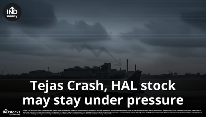 Image with title "Tejas Crash HAL stock may stay under pressure "