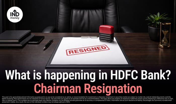 image witht title "What is happening in HDFC BANK ? Chairman Resignation"